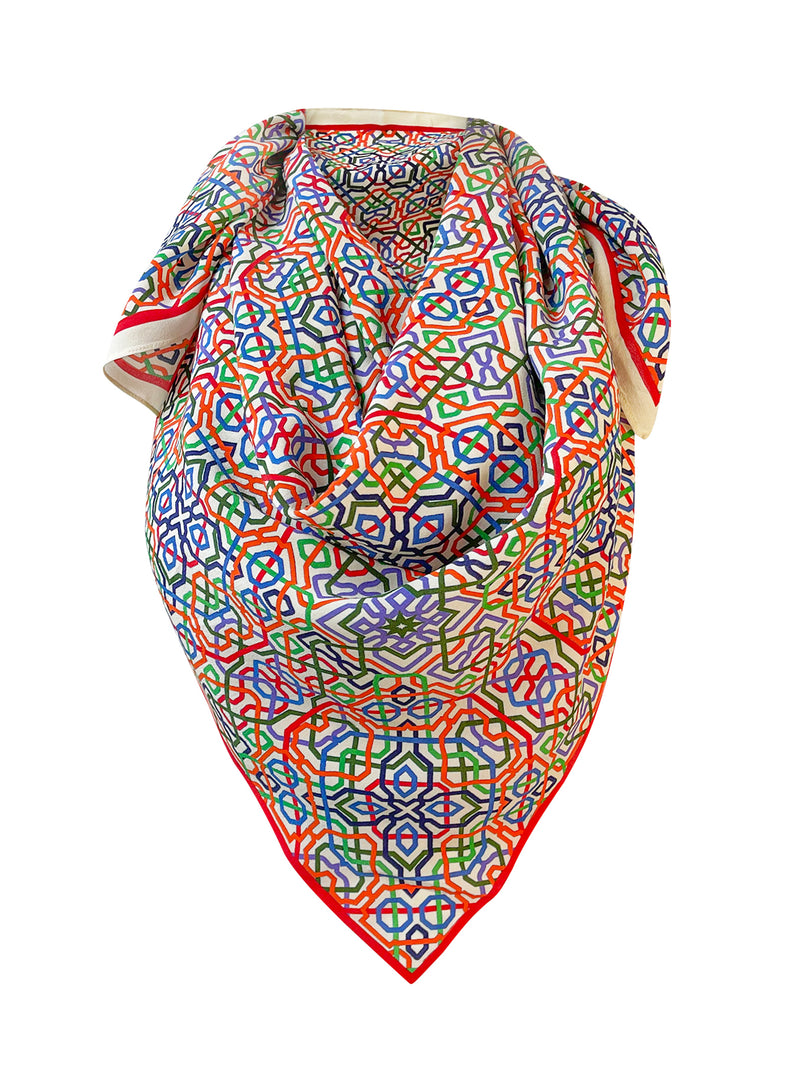 LINEAR SILK SCARF