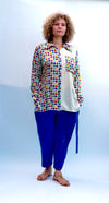 DIANA HOUNDSTOOTH SILK BLOUSE CANDY