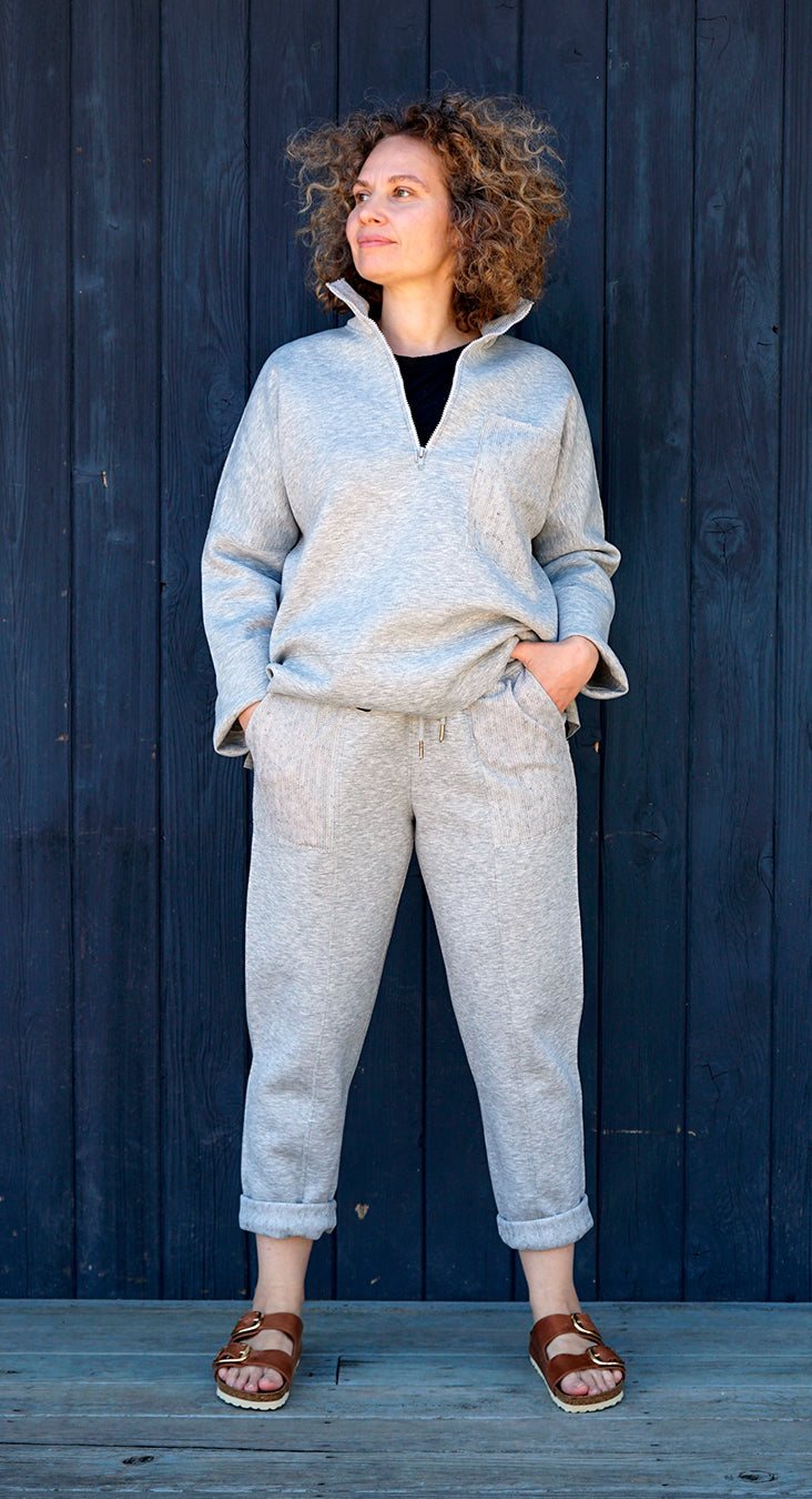 LOUNGE SUIT TOP GREY ICE